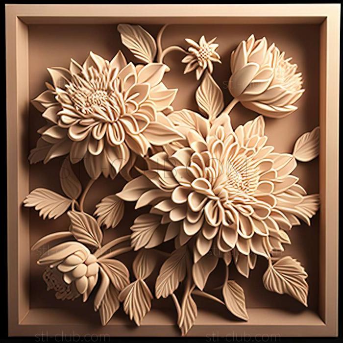 3D model Dahlias (STL)